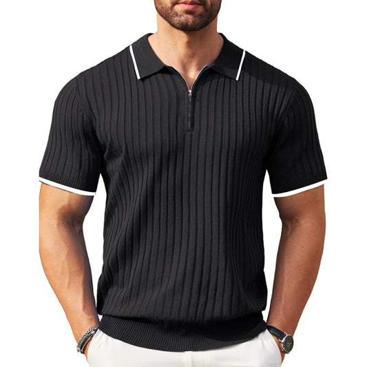 Aule Rib Knit Polo Shirt
