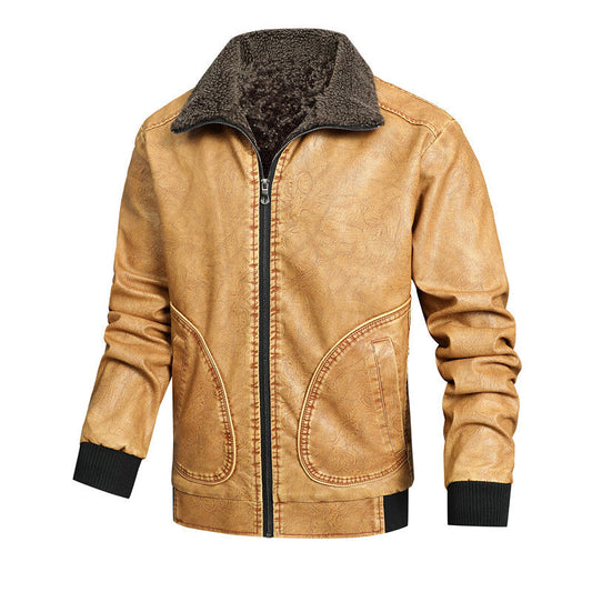 Aule HJ007 Fleece Leather Jacket