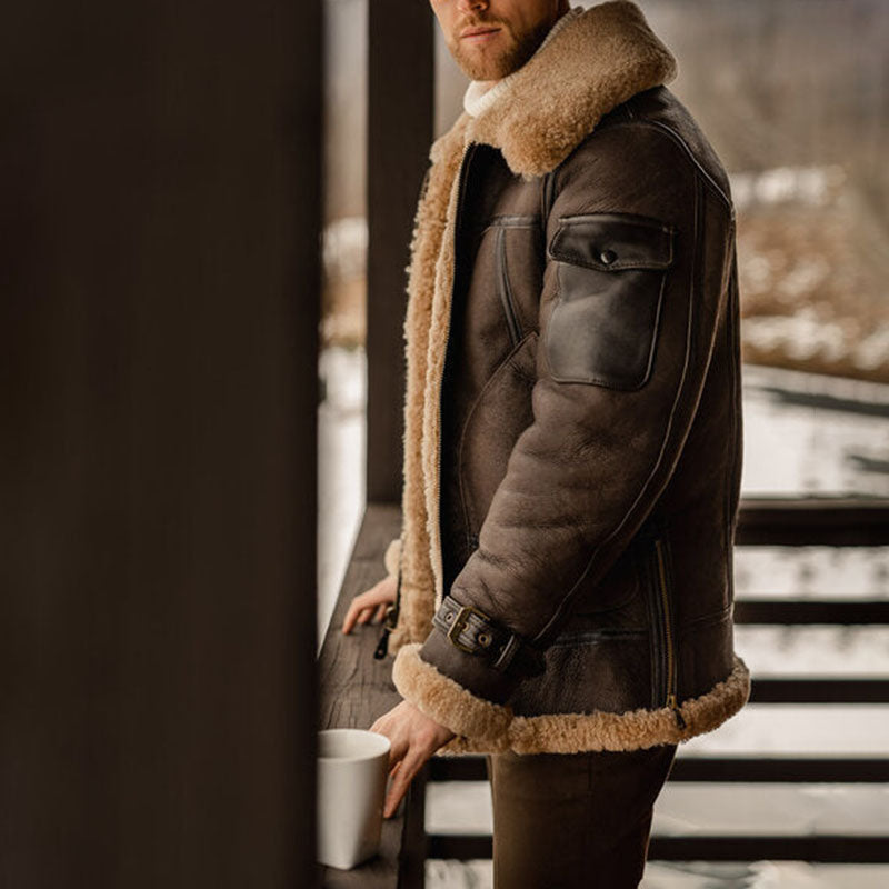 Aule Thick Velvet Leather Jacket