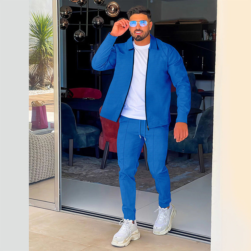 Aule Waffle Zip Up Shirt Set