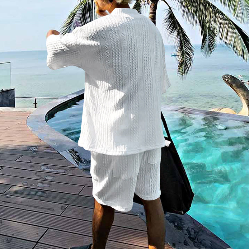 Aule Cable Knit V-neck Set