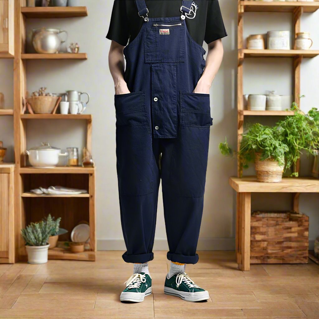 Aule Plaid Cotton Overalls