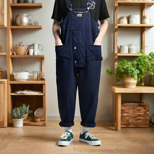 Aule Plaid Cotton Overalls