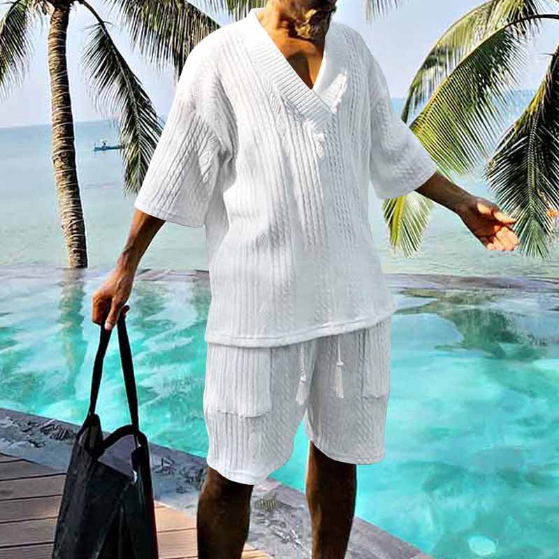 Aule Cable Knit V-neck Set