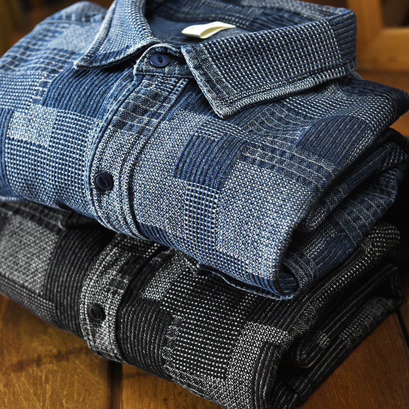 Aule Leisure Plaid Pattern Shirt