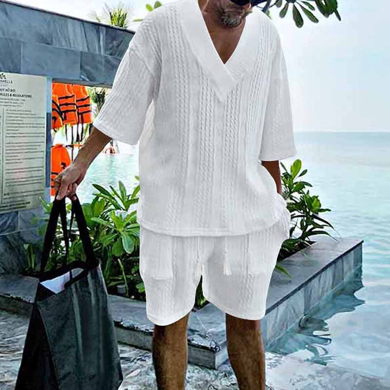 Aule Cable Knit V-neck Set