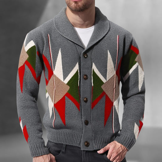 Aule Jacquard Knit Cardigan