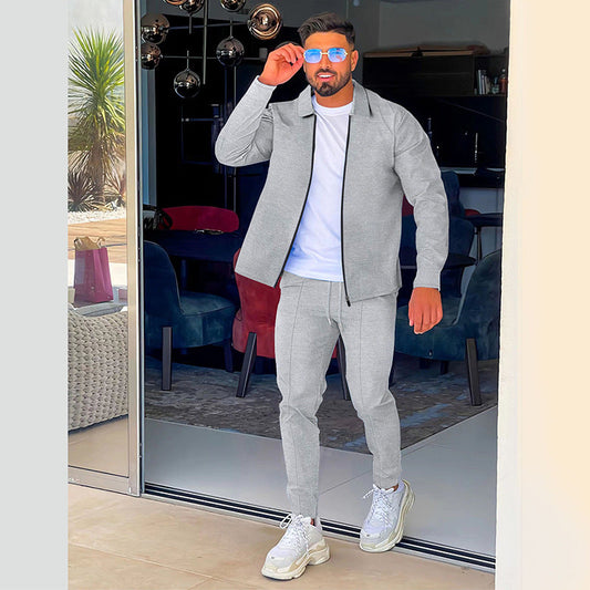 Aule Waffle Zip Up Shirt Set