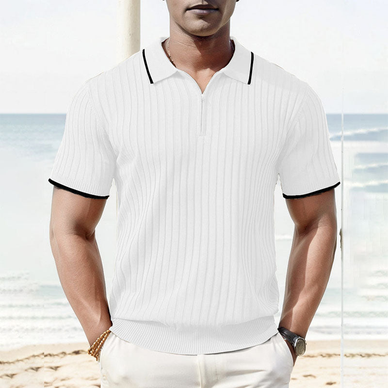 Aule Rib Knit Polo Shirt