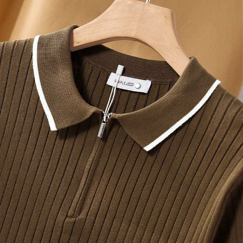 Aule Rib Knit Polo Shirt
