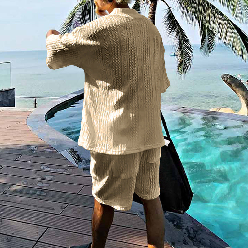 Aule Cable Knit V-neck Set