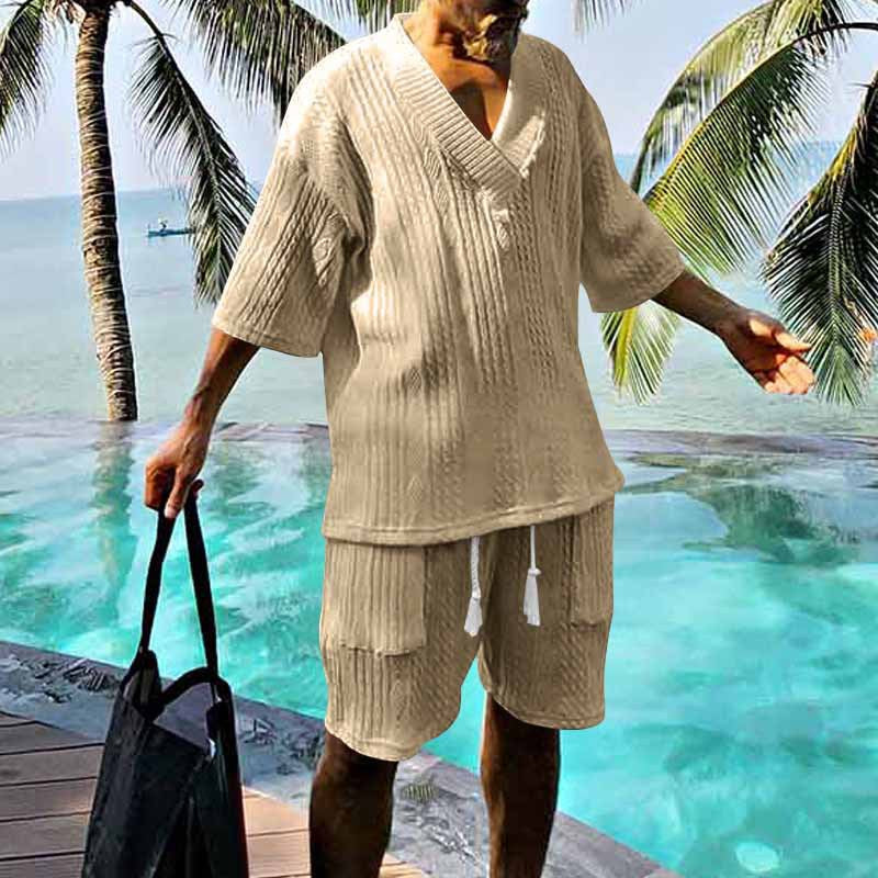 Aule Cable Knit V-neck Set