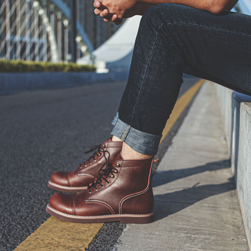 Aule Retro Leather Men Boots