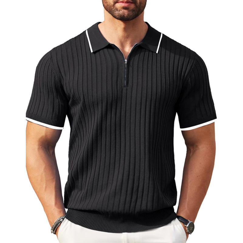 Aule Rib Knit Polo Shirt
