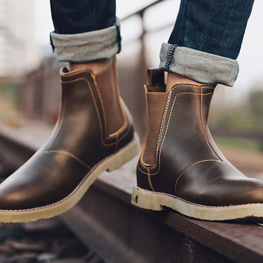 Aule Leather Flats Ankle Boots