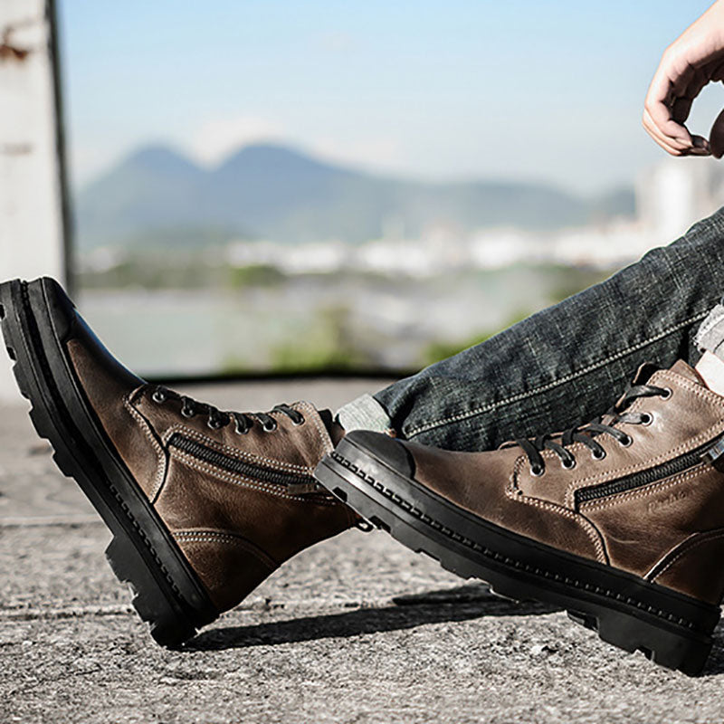 Aule Leather Patchwork Boots