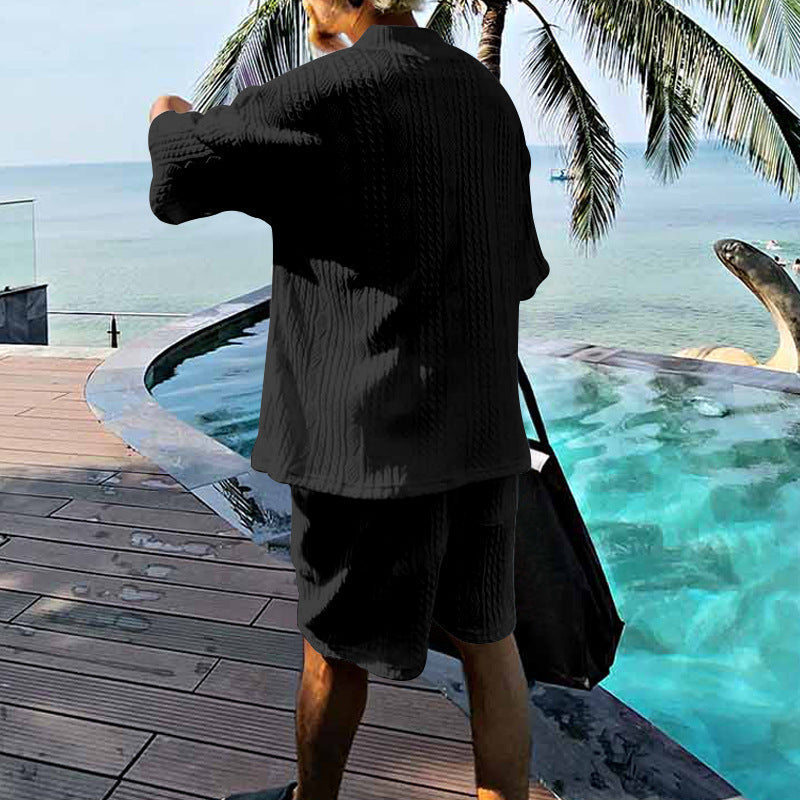 Aule Cable Knit V-neck Set