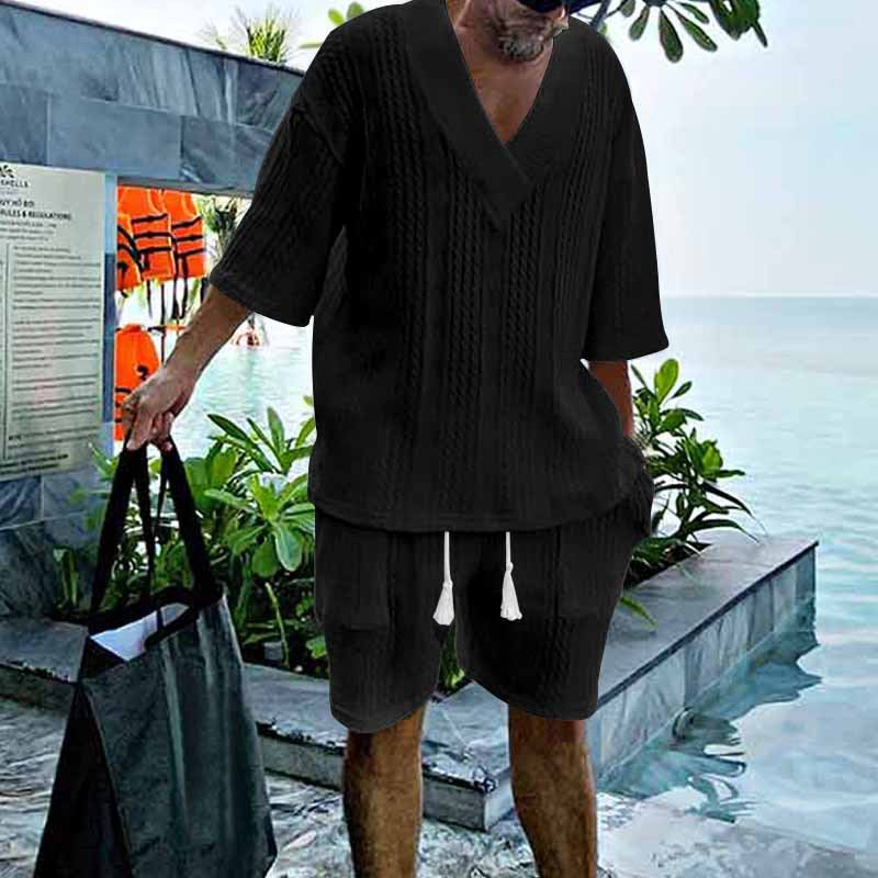 Aule Cable Knit V-neck Set