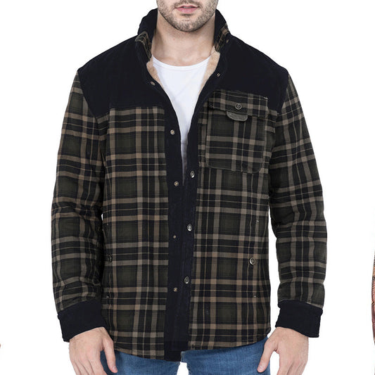 Workwear Padded Velvet Plaid Shirt