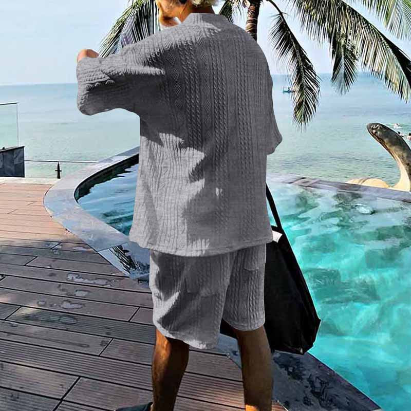 Aule Cable Knit V-neck Set