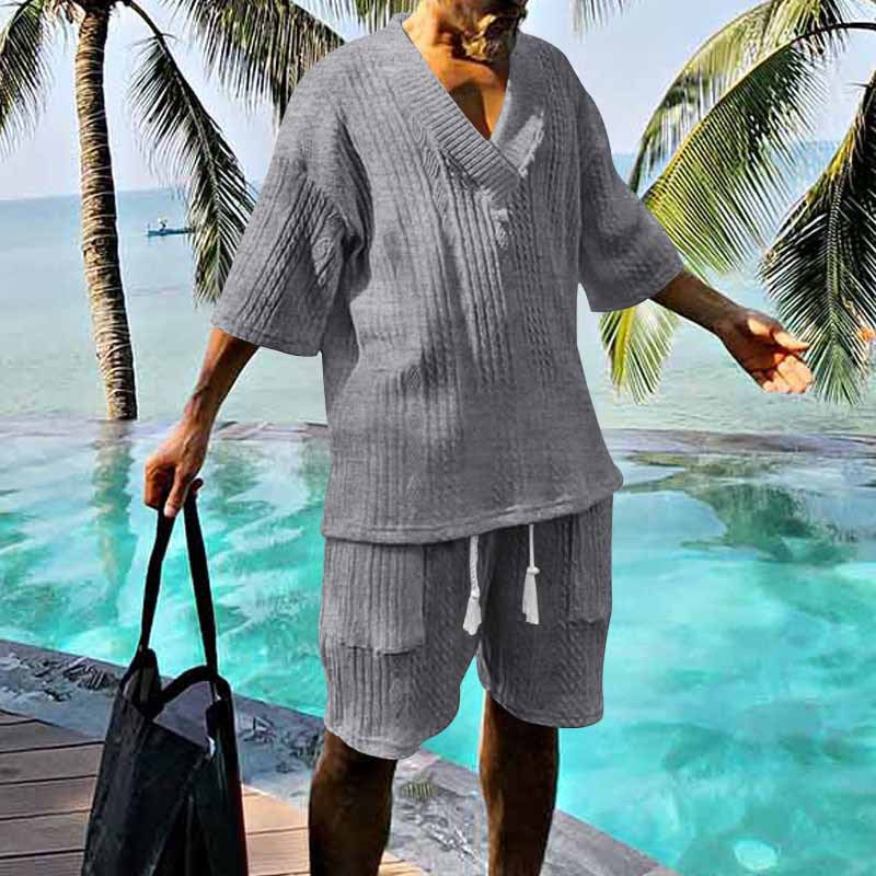 Aule Cable Knit V-neck Set