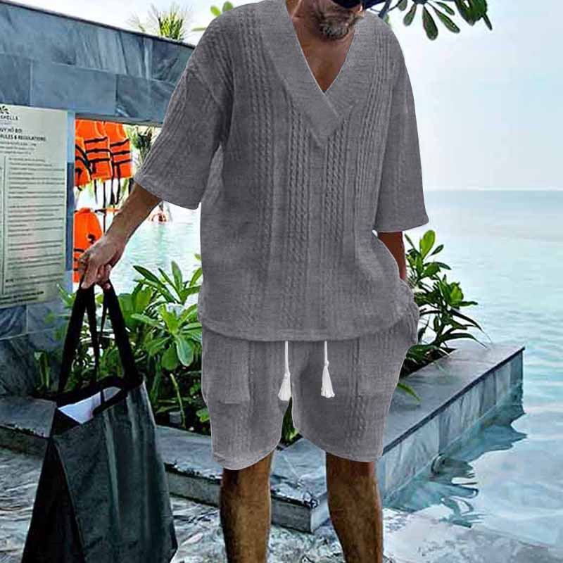 Aule Cable Knit V-neck Set