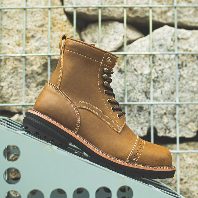 Aule Blitz Leather Combat Boots