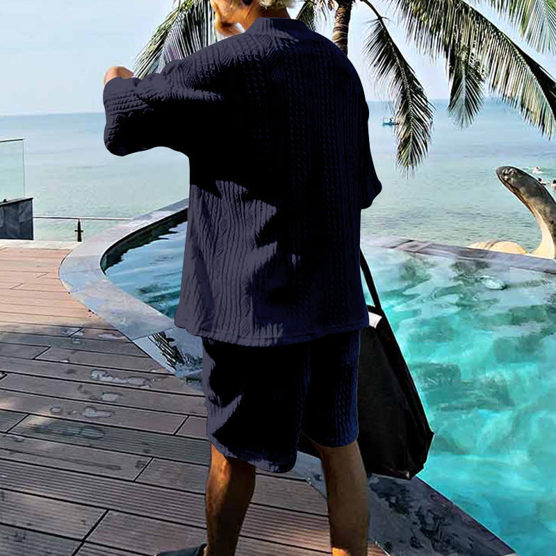 Aule Cable Knit V-neck Set