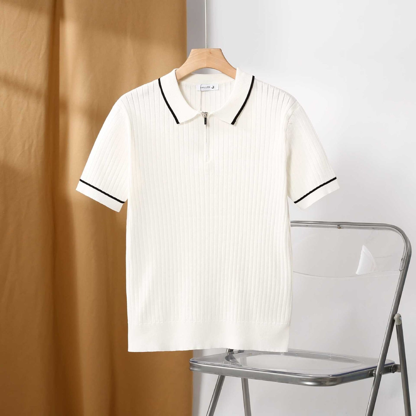 Aule Rib Knit Polo Shirt