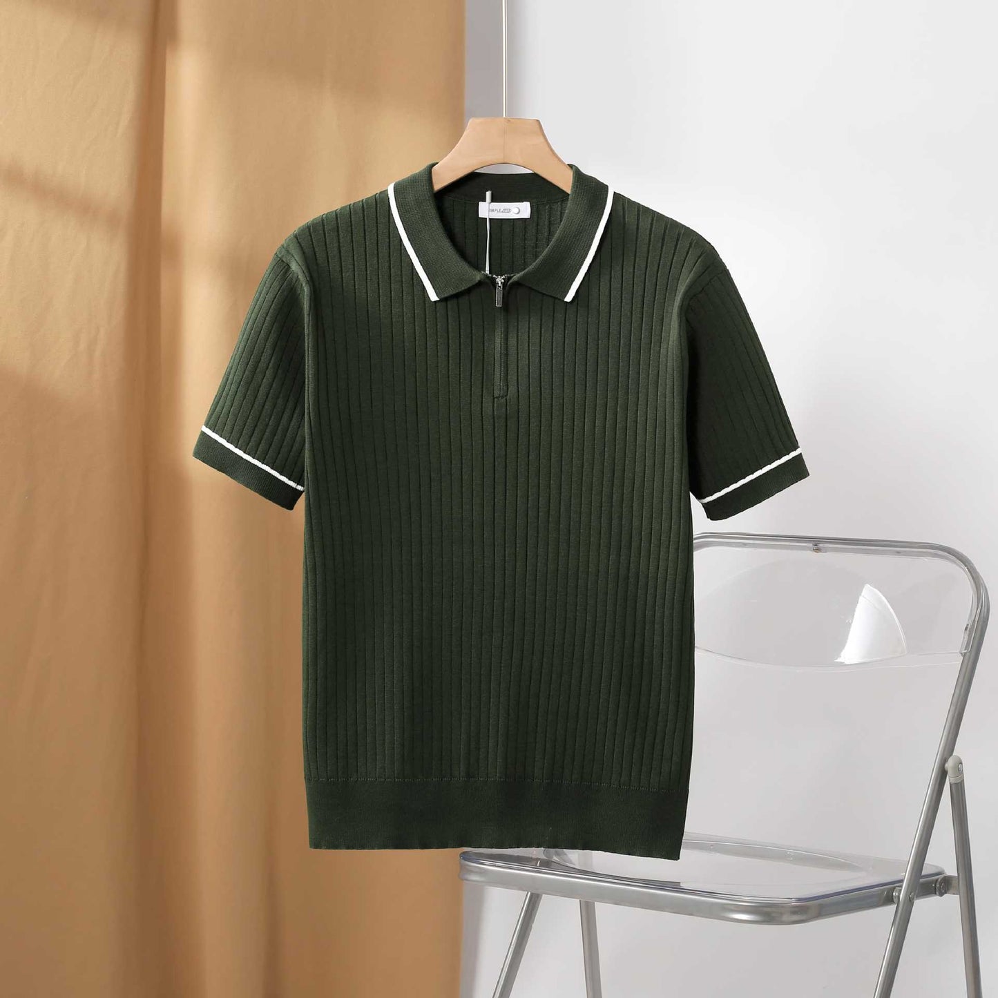 Aule Rib Knit Polo Shirt