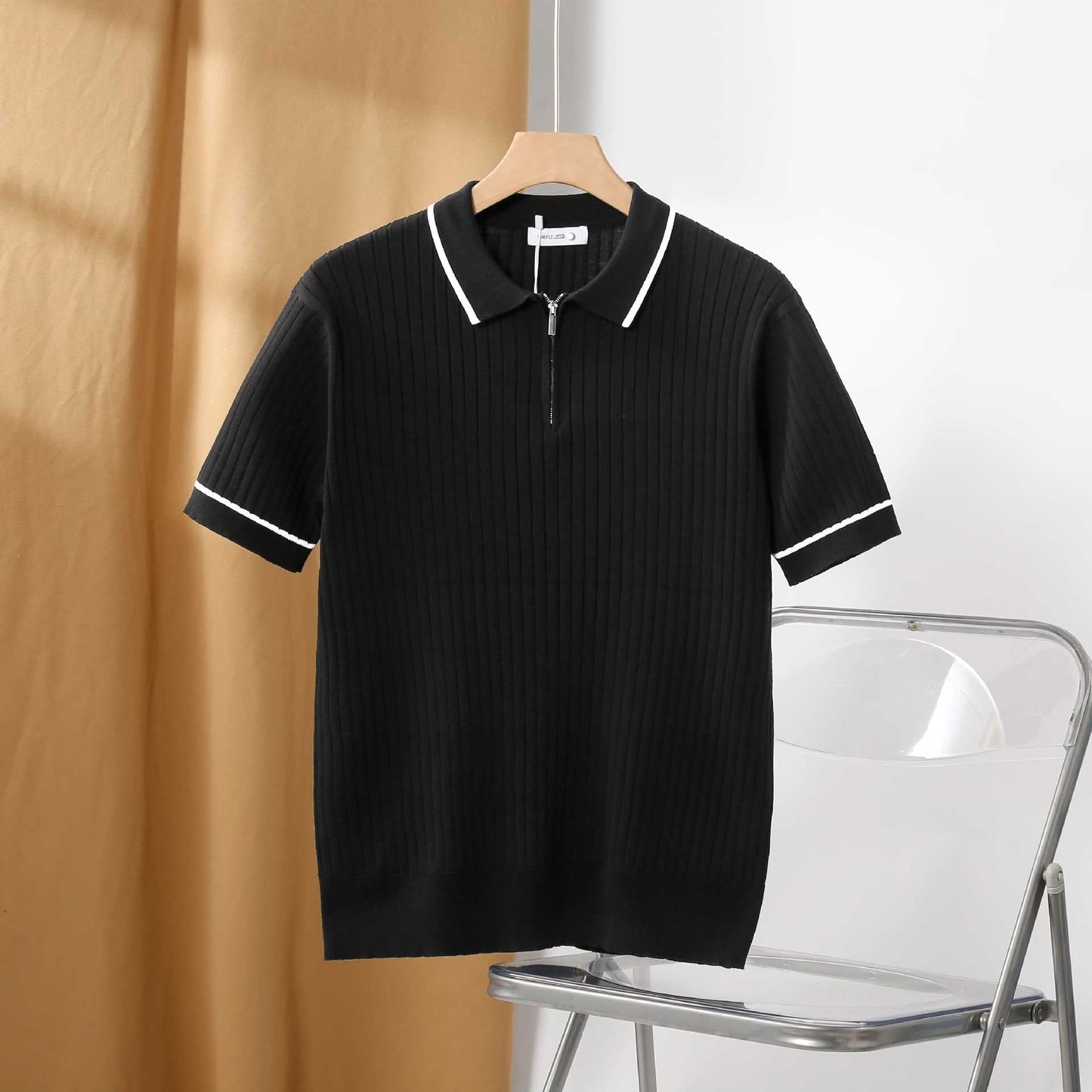 Aule Rib Knit Polo Shirt
