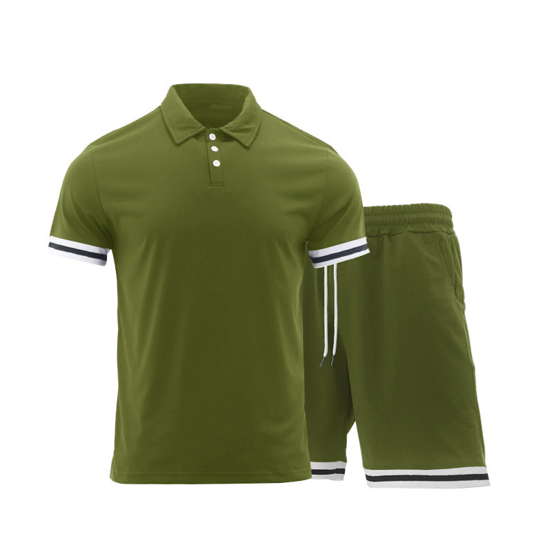 Aule Stripe Trim Polo Set