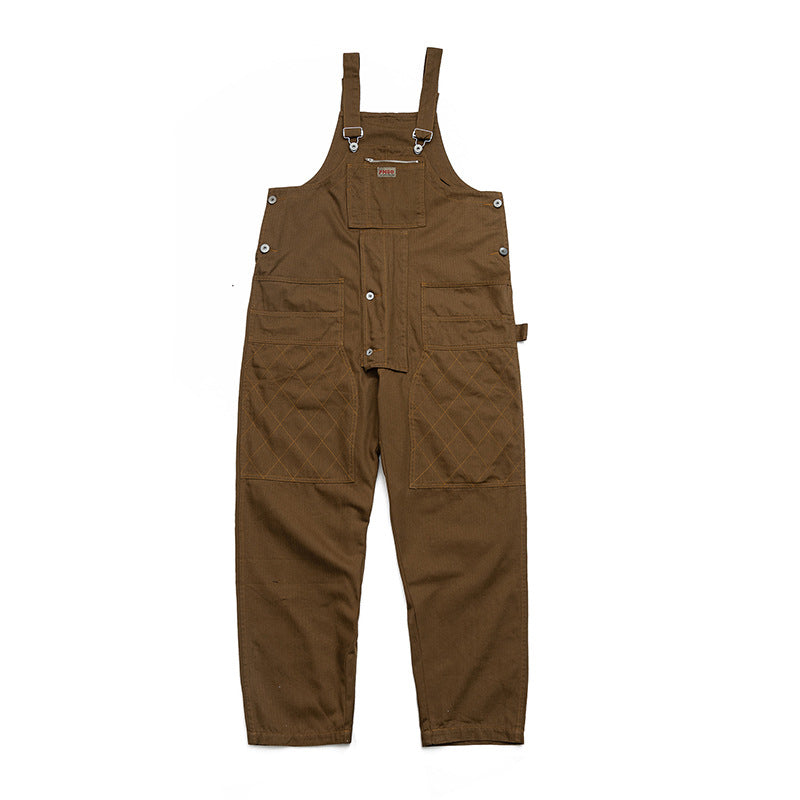 Aule Plaid Cotton Overalls