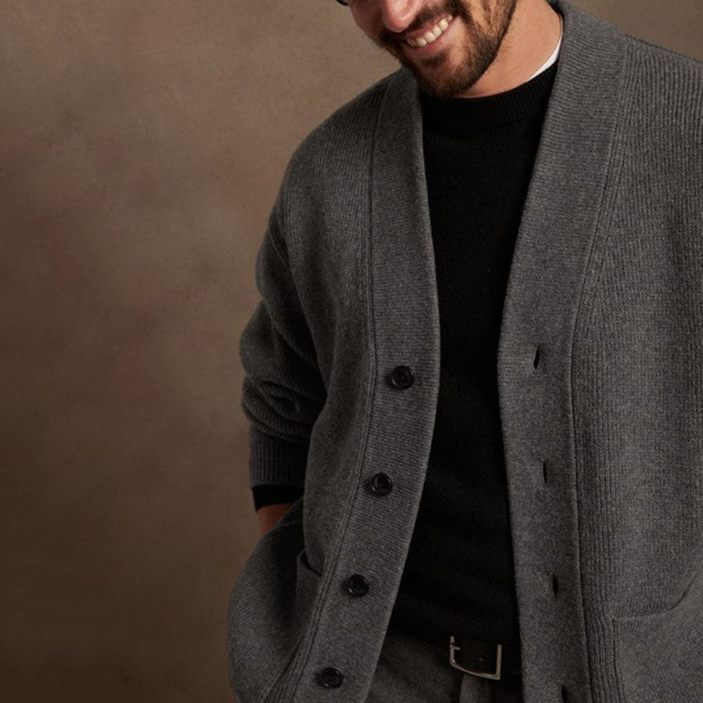 Aule Elegant V-Neck Knitted Cardigan